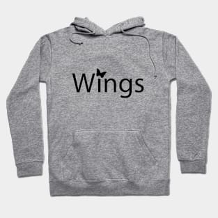 Wings typographic logo design Hoodie